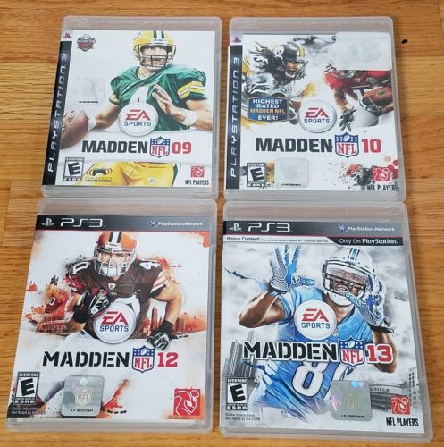 Madden NFL Football 09, 10, 12, 13 Lot of 4 PS3 Games playstation 3