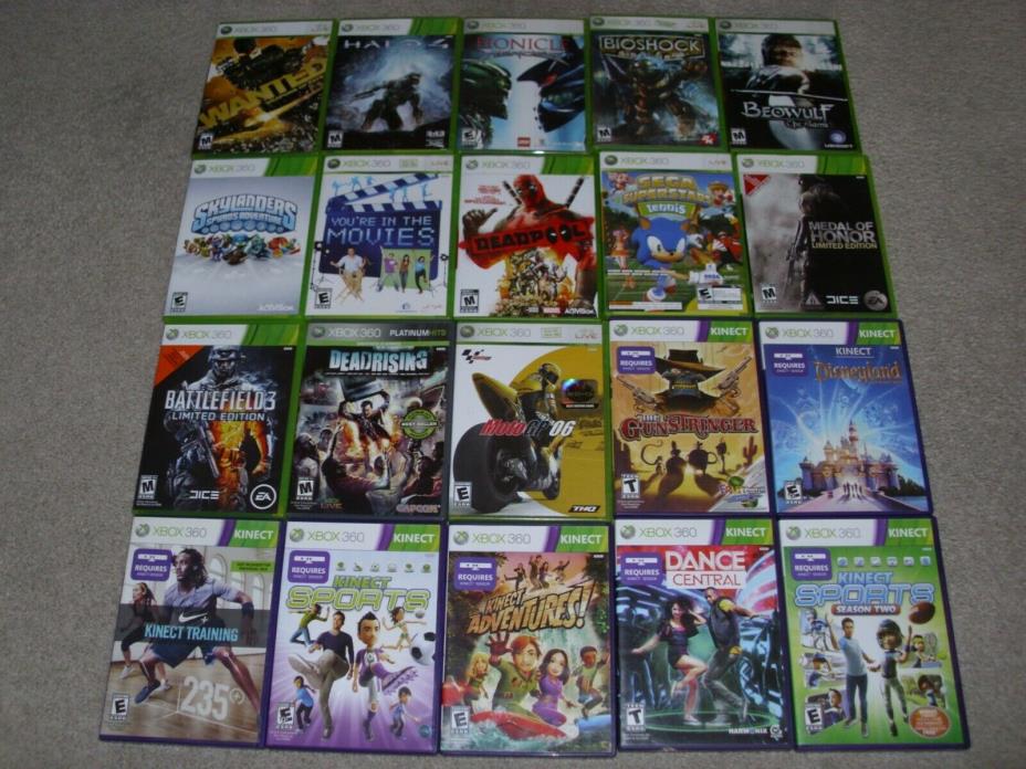 XBox 360 Game Lot of 20 Used in Good Condition, Free Shipping.