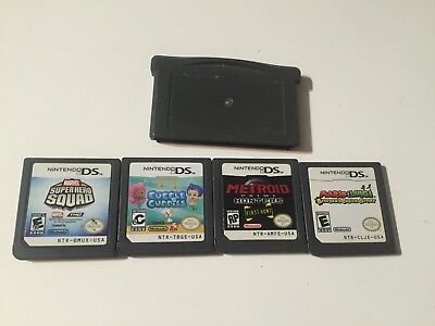 Lot of 4 Nintendo DS Games and one Gameboy advance for parts/repair no testing