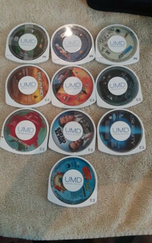 PSP UMD Movies and games Lot Of 10 (108)