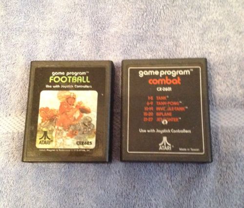Atari 2600 Lot Of 2 Games Football & Combat Vintage