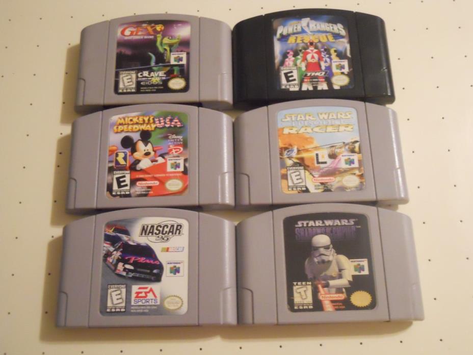 Nintendo N64 game lot - set of 6 - Gex 3, Mickey's Speedway + more -Tested/Works