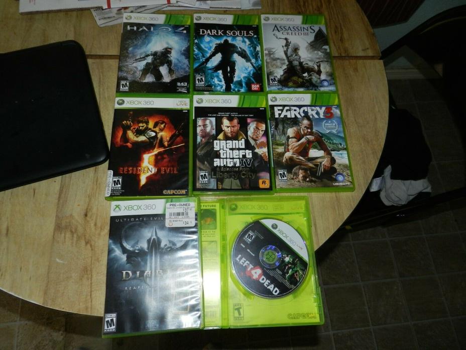 8 XBOX 360 Video Games Lot