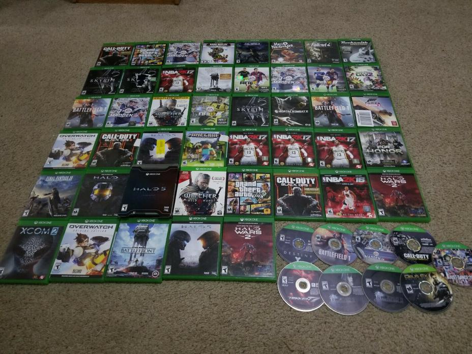 Lot of 54 Xbox One Games (All Scratched) Sold AS IS.
