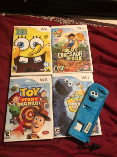 Wii Games Nintendo Lot Of 4 Spongebob Go Diego Go Toy Story Sesame Street