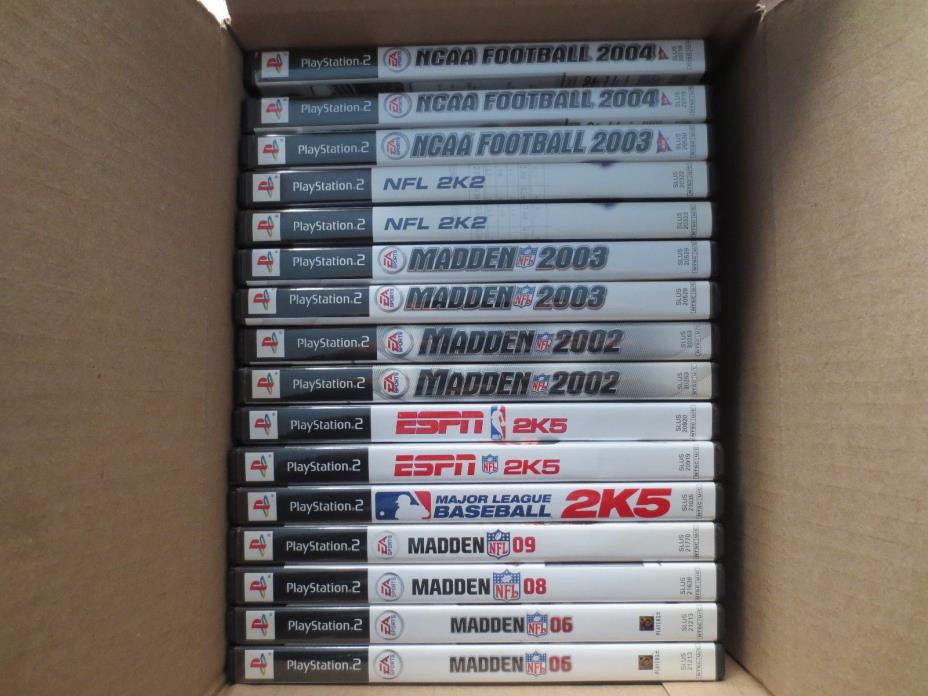 Lot of 16 Playstation 2 (PS2) Games Madden, NCAA, ESPN, NFL, FOOTBALL, Sports