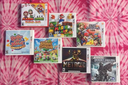 Lot Of 7 Empty Nintendo 3DS Cases Only - No Games - Super Smash Bros, Mario