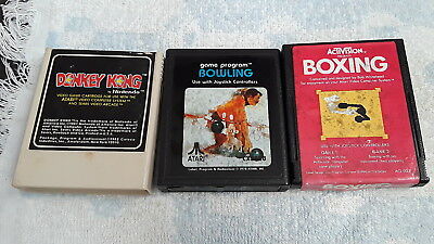 Three Game Lot- Donkey Kong, Boxing, Bowling (Atari 2600) (020103)
