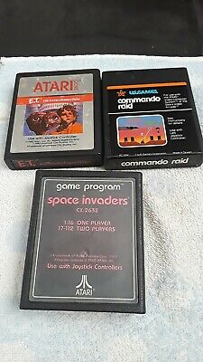 Three Game Lot- Space Invaders, Commando Raid, E.T. (Atari 2600) (020701)