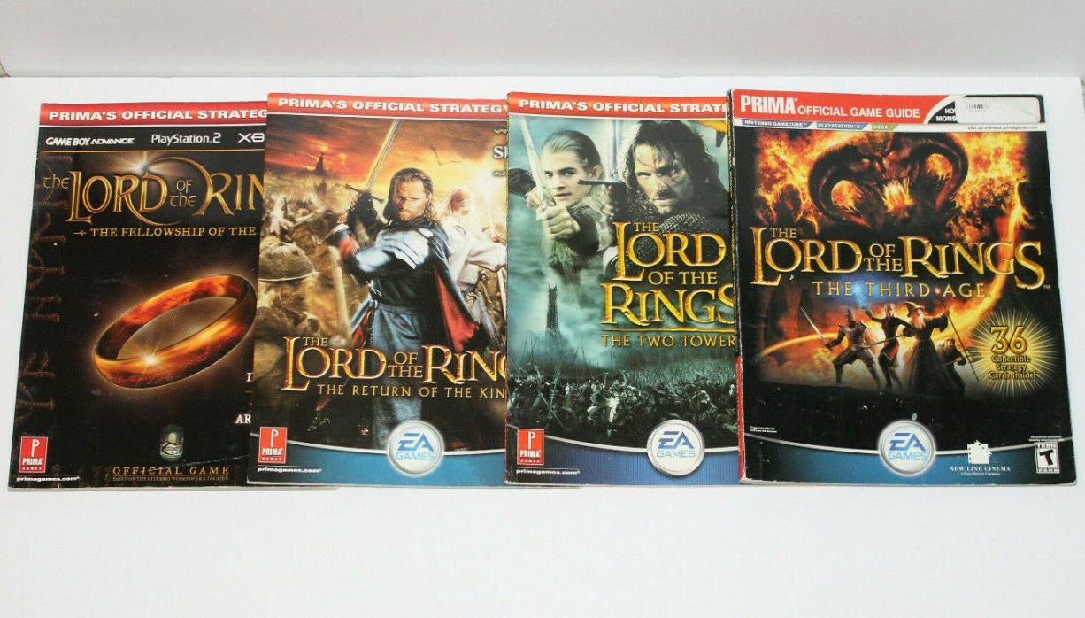 Lot of 4 Lord of the Rings Strategy Guides Fellowship Two Towers Return Third