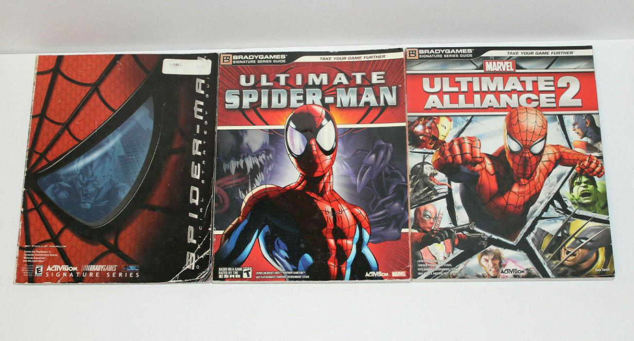 Lot of 3 Spiderman Strategy Guides Marvel Ultimate Alliance 2
