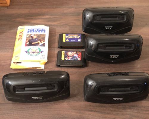 Lot Of 4 Sega 32x Console With 3 Games UNTESTED