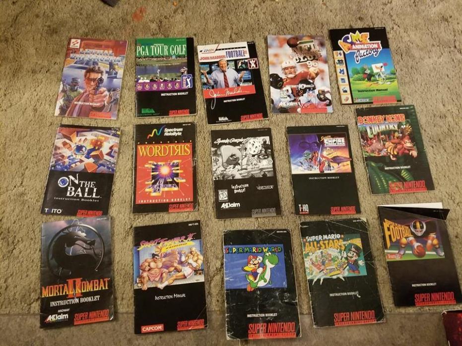 15 X SNES manual Lethal Enforcers Donkey Kong Country Super Mario World AllStars