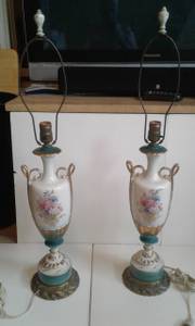 Pair of 2 Antique lamps circa 1940s/50s (Lansdowne)