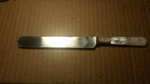 Antique Butter Knife with Sterling Band and pearl handle (Broomall)