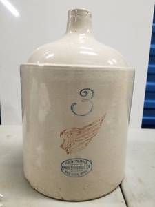 Vintage Red Wing Union 3 Gallon Minn. Shoulder Stoneware Whisky Jug (Island &