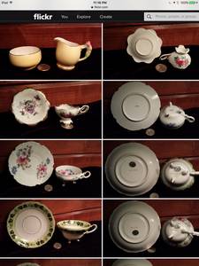 Antique/Vintage Tea cup sets, some 3 legged, footed (Bayview)