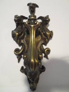 Antique Solid Brass Cerberus Door Knocker (west seattle)