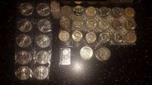 Silver Coins Lot - 90% Franklin, Kennedy, Walking Liberty Rolls