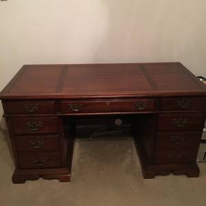Solid Cherry Wood Kneehole Executive Desk (West side)