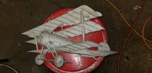 Cast aluminum biplane (South Milwaukee)