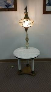 Antique lamp with marble top (Wheeling)