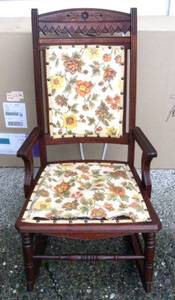Antique Eastlake 1880s Oak Rocking Chair, Restored Original Finish!