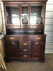 Beautiful Antique Solid Cherry Wood Hutch/China Cabinet (Port Townsend)