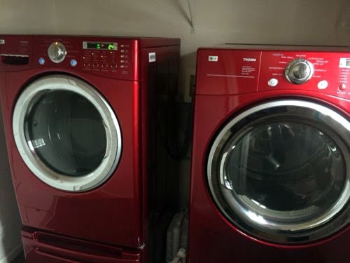 LG Tromm Washer & Dryer, Red, good condition