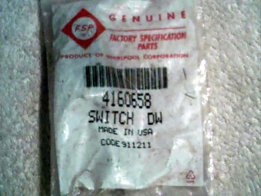 WHIRLPOOL DISHWASHER SWITCH 4160658 NEW old stock still