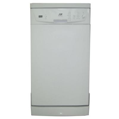 SPT 18 in. Front Control Portable Dishwasher in White with 8 Place Settings