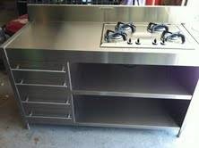 commercial stainless table with Brastemp cooktop, never been used