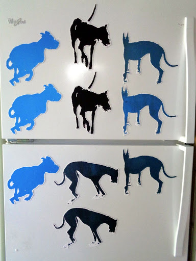 Large Screen-Printed Dog Magnets for Fridge Tool Box Filing