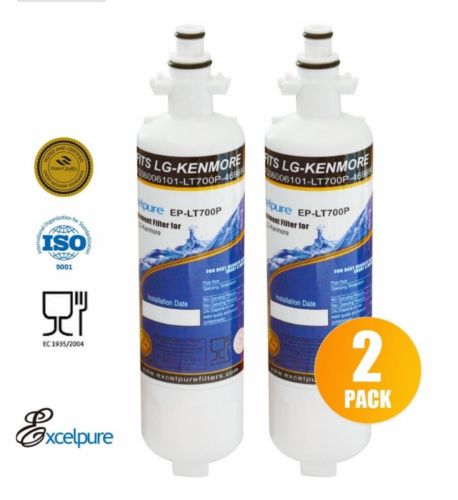 2-Pack ExcelPure Refrigerator Water Filter Cartridge for LG