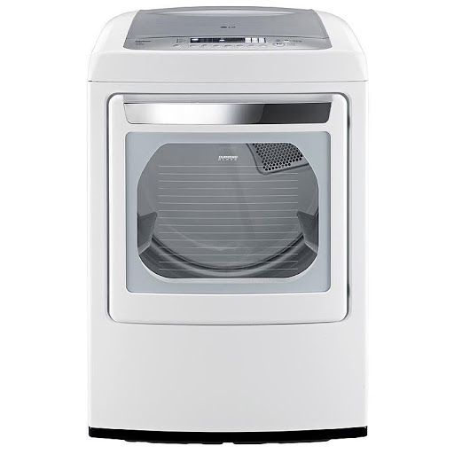 New LG Gas Steam Dryer White Ultralarge Capacity Front