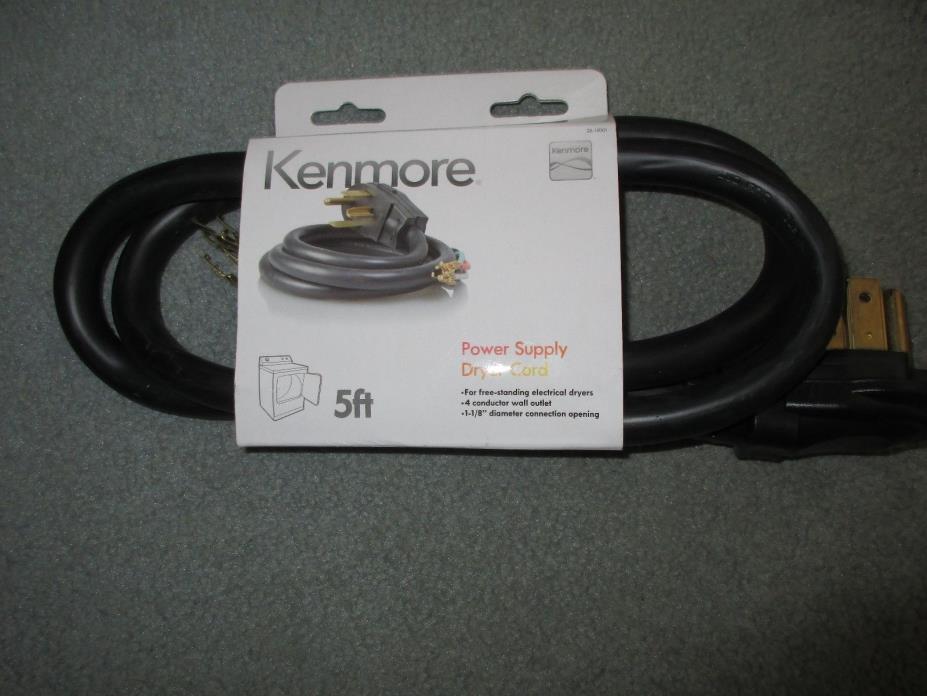 KENMORE Black Power Supply Dryer Cord 30 AMP 4 wire prong 5