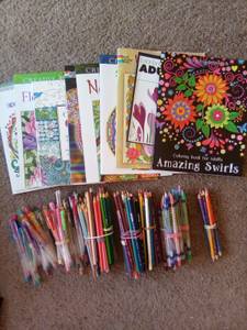 Coloring books and pens and pencils (Memphis)