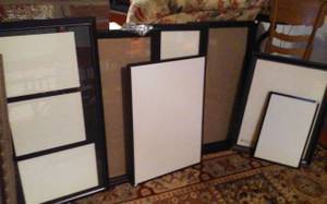 Six [6] Professional Poster Frames Wood/Glass Black Adjust. Alum. (Kokomo)