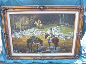 Robert Learned Hand Oil Painting Indian Squaw (Lancaster, Ohio)