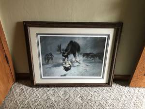 CHALLENGED by MANFRED SCHATZ Signed Ltd Ed Artists Proof Moose Wolves