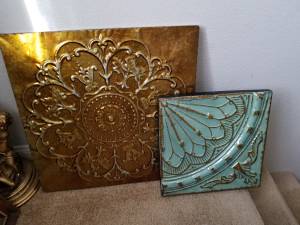 Metal tin wall art box frame set