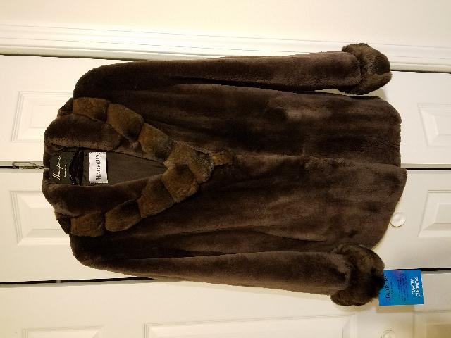 Fur Coat Sheared Beaver W/Chinchilla Collar & Cuff