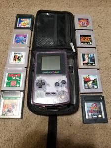 Vintage Gameboy Color with Case and 10 Games
