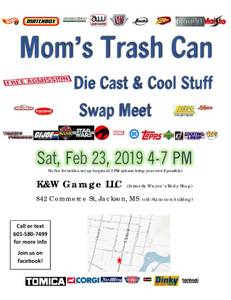 Mom's Trash Can swap meet (Hot Wheels, toys, cards, etc) (842 Commerce St)