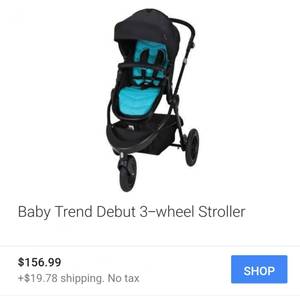 Brand New Baby Trend Debut Sport 3 Wheel Stroller W/ Bassinet (N. Thornton)