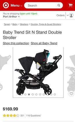 BabyTrend double stroller 70/ Changing Table 40