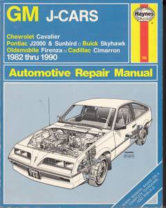 1982 thru 1990 GM J-Cars Haynes Automotive Repair Manual (Chaparral)