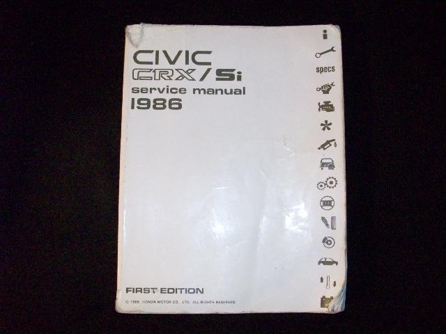 1986 Honda Civic Crx/Si Service Manual