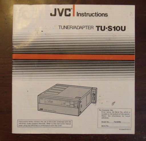 JVC Instructions Tuner/Adapter TU-S10U Manual