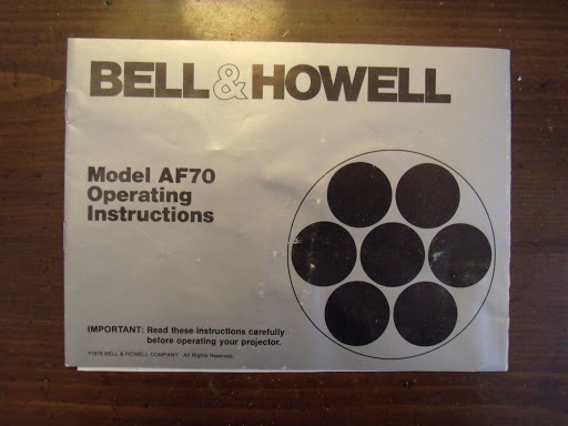 Bell & Howell Model AF70 Operating Instructions Manual